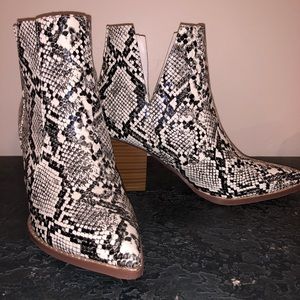 Snake Skin Ankle Boots